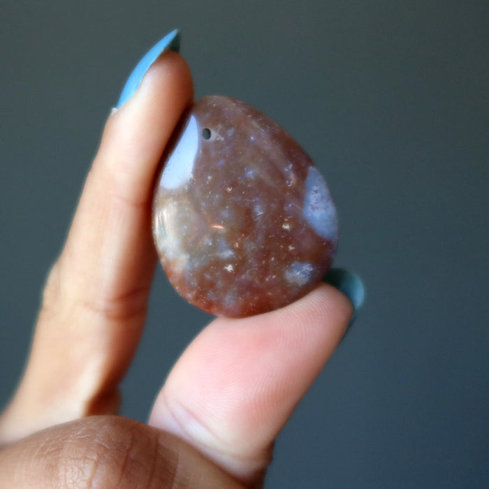 red jasper pear pendant