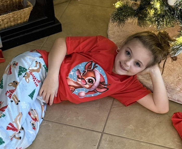 😎 Reindeer Cool 😎 Kids Softstyle Tee ✨ Stay cool this Christmas! - Whippie's