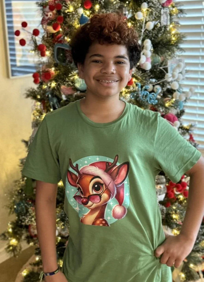 😎 Reindeer Cool 😎 Kids Softstyle Tee ✨ Stay cool this Christmas! - Whippie's
