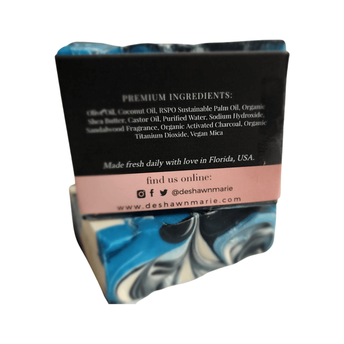 Sandalwood Spirit Bar Soap - Soap Boutique, handcrafted soap showcasing premium ingredients and marbled design.