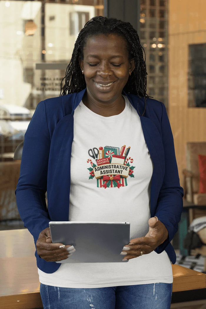 Santa's Favorite Administrative Assistant - Women's Softstyle Tee - Whippie's