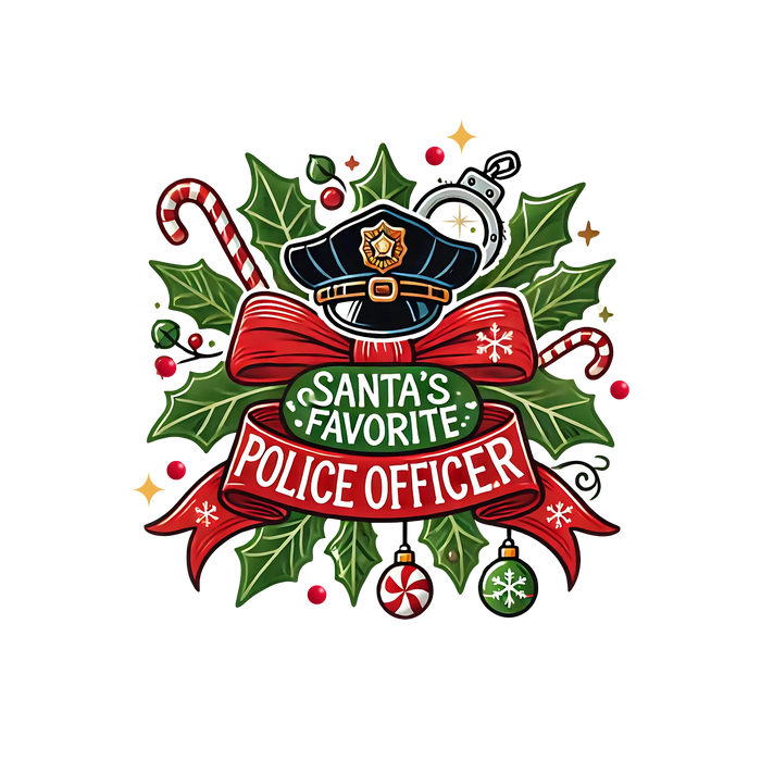 Santa's Favorite Police Officer Tee - Festive & Brave!