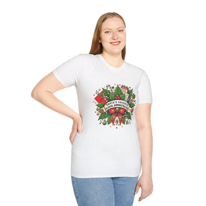Santa's Favorite School Administrator Unisex Tee 🍎🎅 - Whippie's