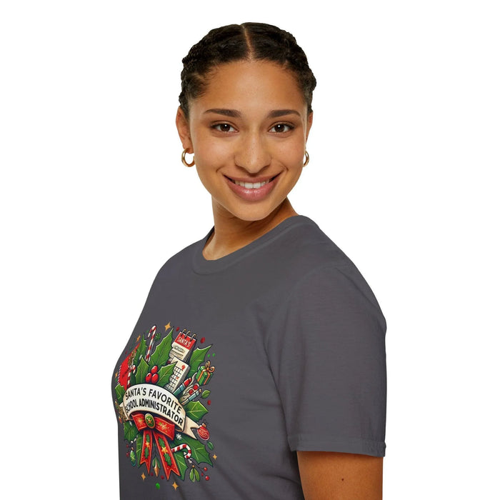 Santa's Favorite School Administrator Unisex Tee 🍎🎅 - Whippie's