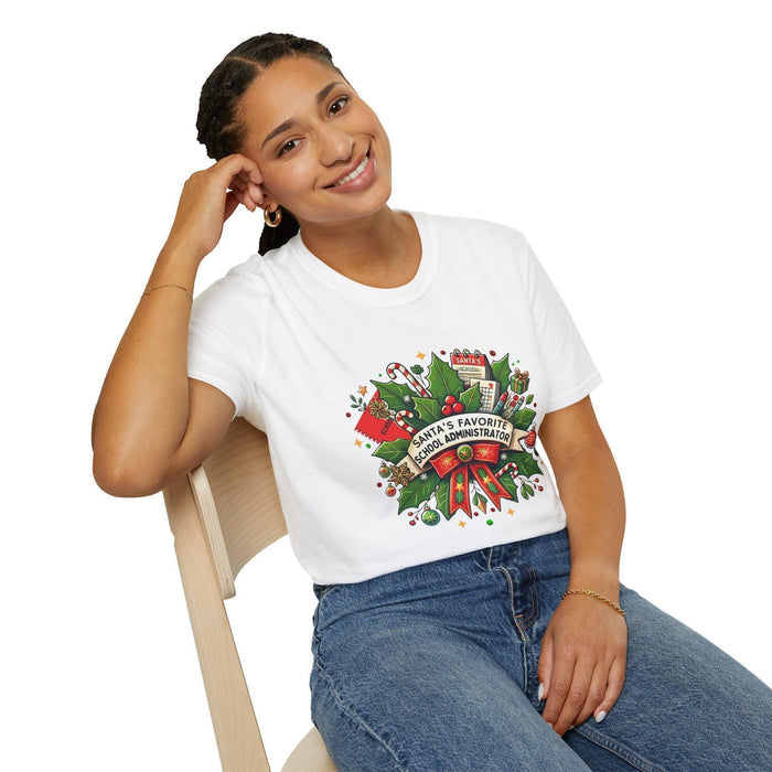 Santa's Favorite School Administrator Unisex Tee 🍎🎅 - Whippie's
