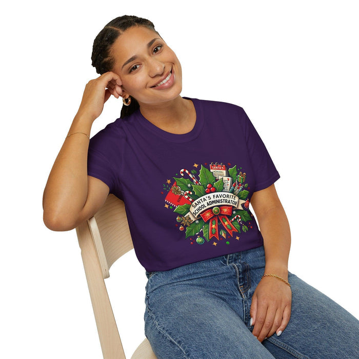 Santa's Favorite School Administrator Unisex Tee 🍎🎅 - Whippie's