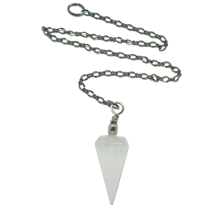 white selenite pendulum