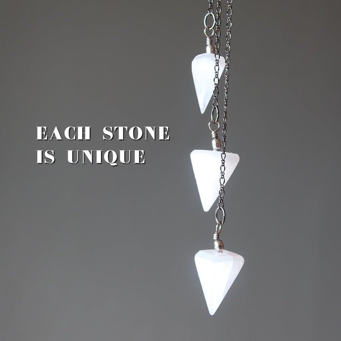 white selenite pendulums