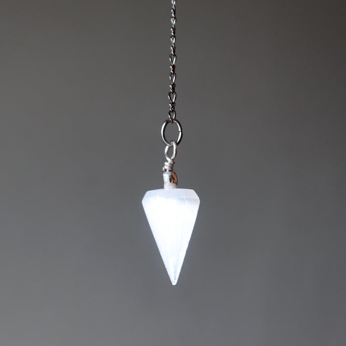 white selenite pendulum