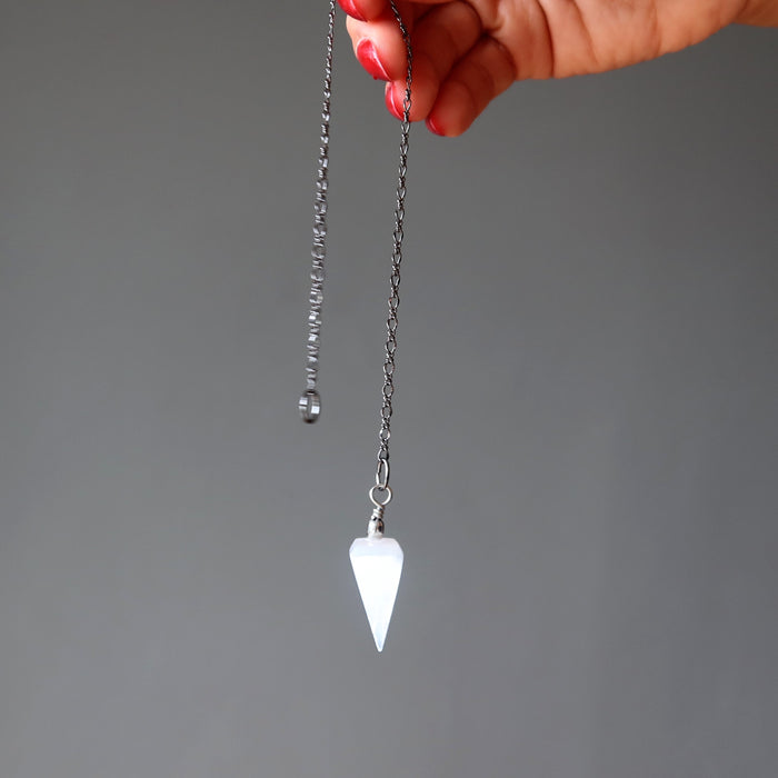 white selenite pendulum