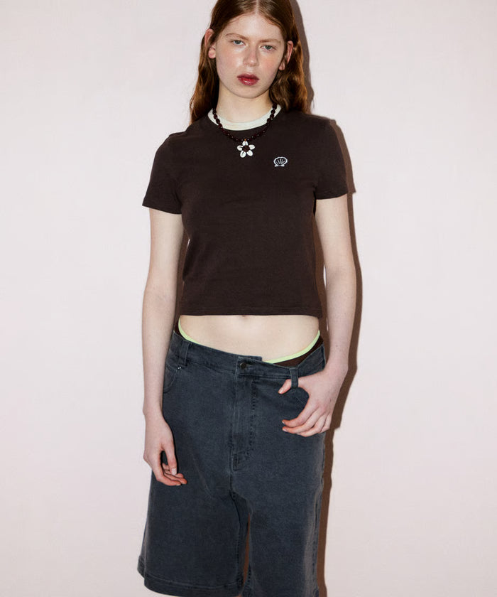 shell print T-shirt