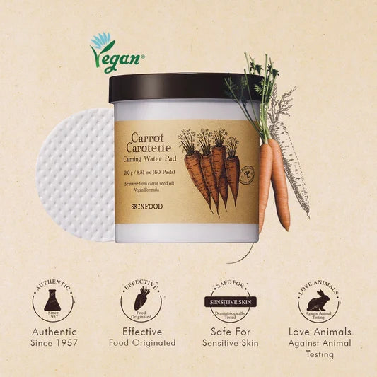 Skinfood Carrot Carotene Calming Water Pad (60 pads) | GlamTouch UK