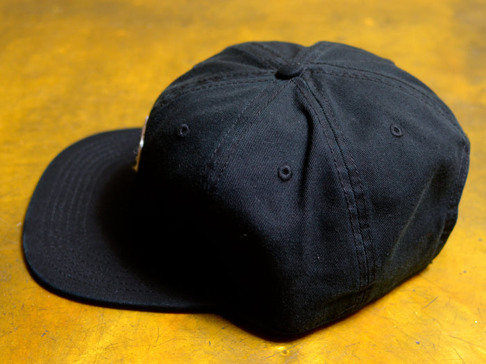 SM Patch 6 Panel Flat Brim Cap - Black