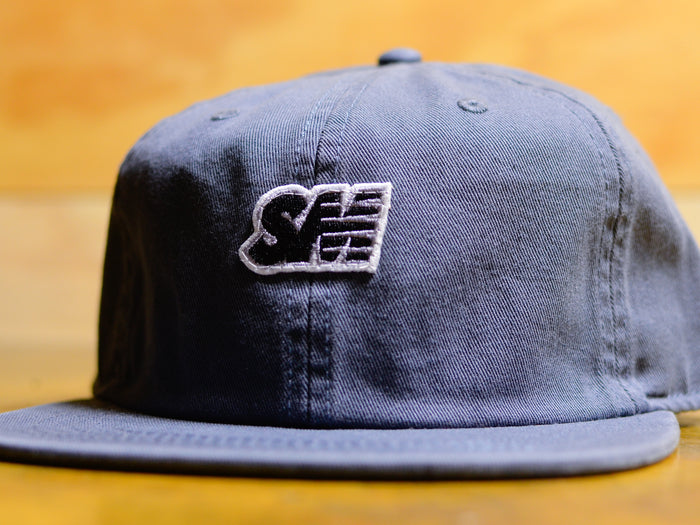 SM Patch 6 Panel Flat Brim Cap - Petrol Blue