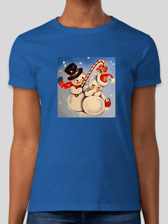 Snow Couple Mistletoe - Women's Softstyle Tee - Whippie's