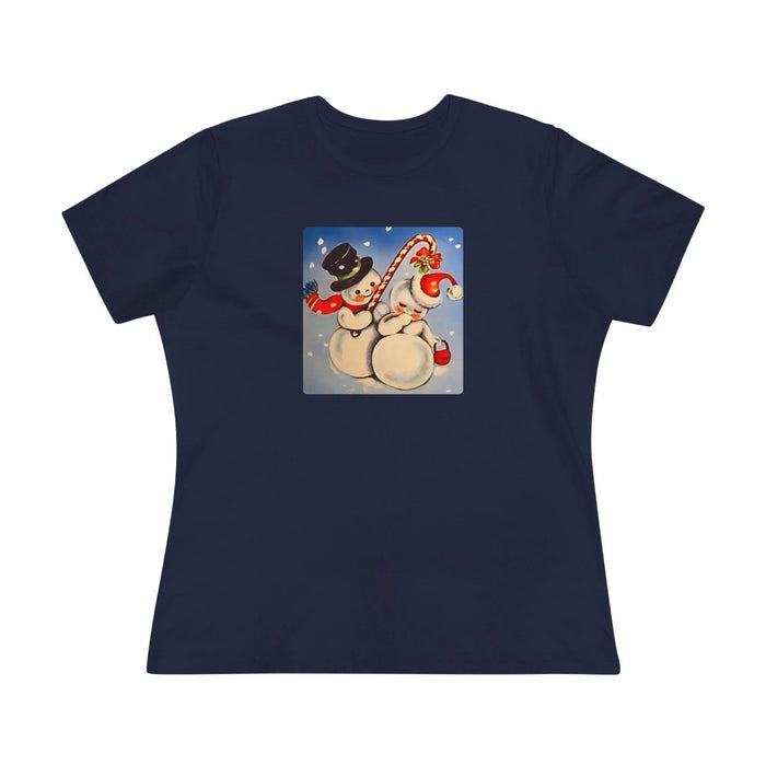 Snow Couple Mistletoe - Women's Softstyle Tee - Whippie's