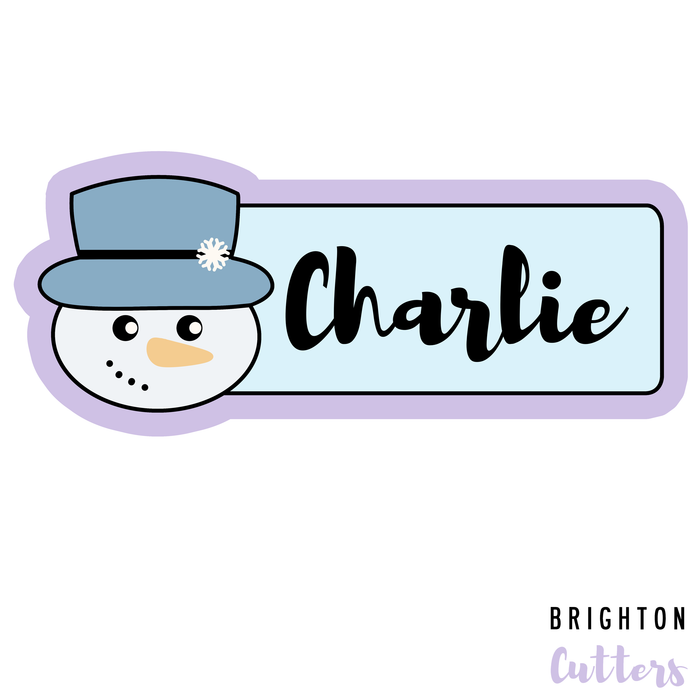 Snowman Name Plaque Cookie Cutter