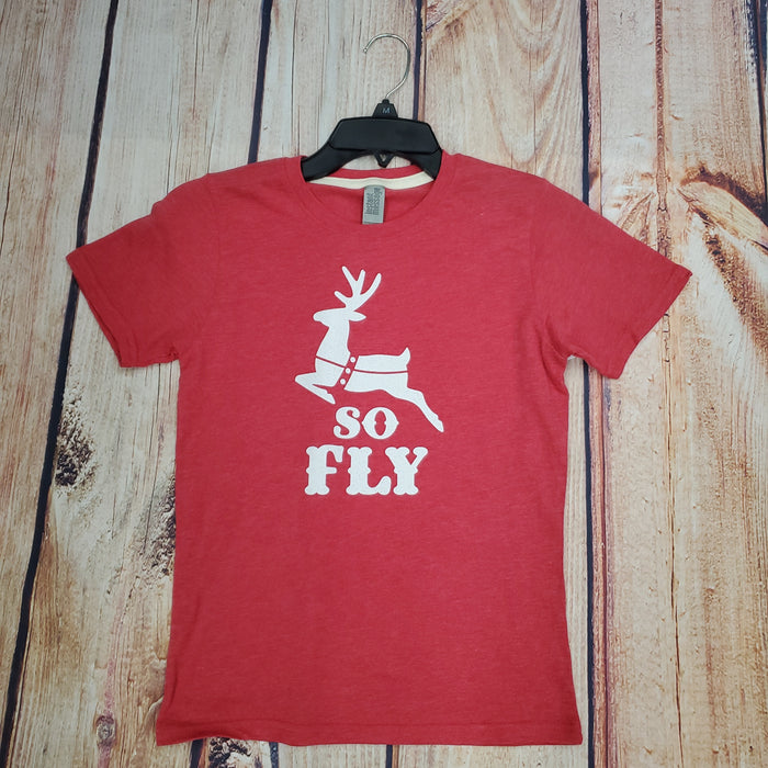 So Fly Red Reindeer Tee