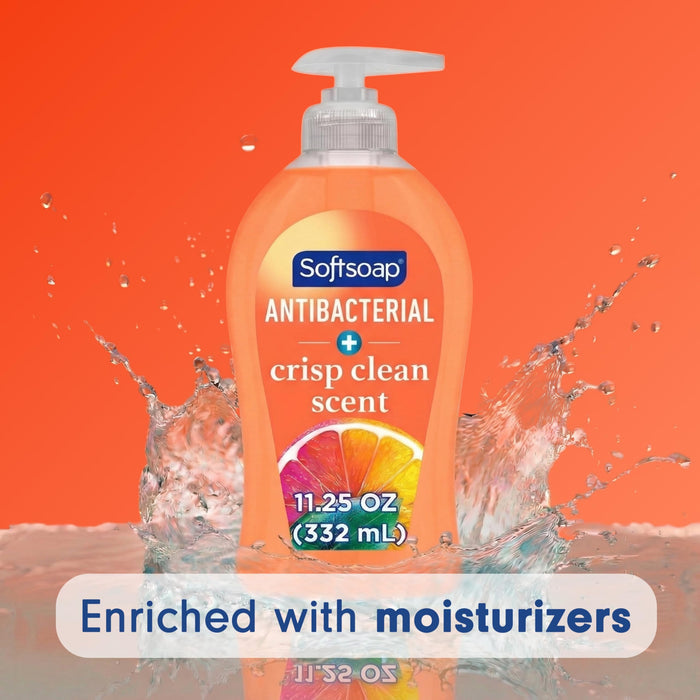 Softsoap Antibacterial Liquid Hand Soap, Crisp Clean Scent, 11.25 Oz Pump Bottle