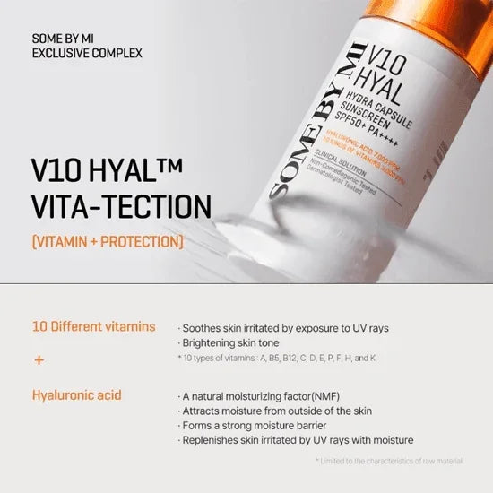 [SOME BY MI] V10 Hyal Hydra Capsule Sunscreen SPF 50+ PA++++ 40ml - Ballagrio