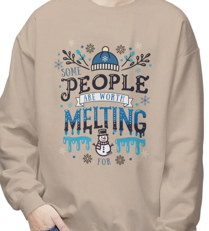 ☃️ Some People are Worth Melting For ❤️ Unisex Fleece Sweatshirt ✨ - Whippie's