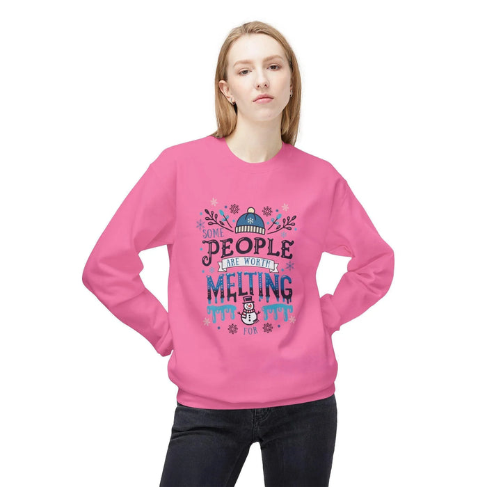 ☃️ Some People are Worth Melting For ❤️ Unisex Fleece Sweatshirt ✨ - Whippie's