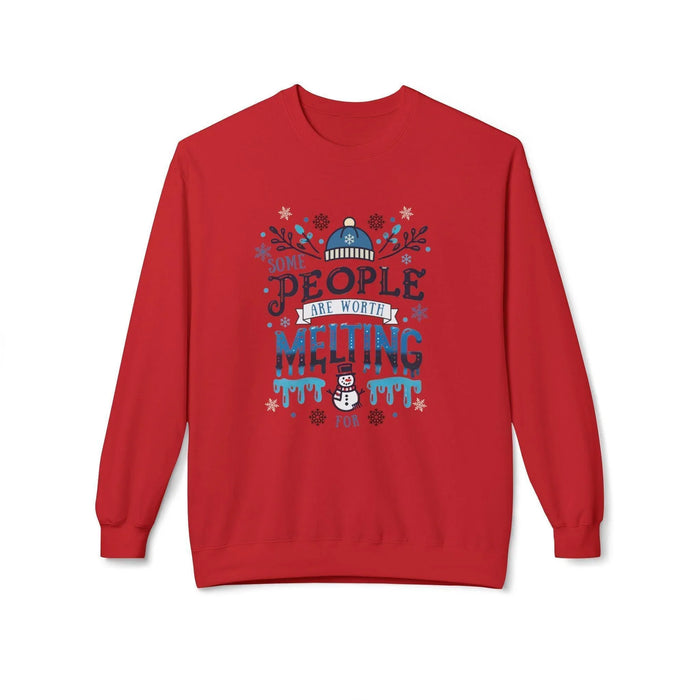 ☃️ Some People are Worth Melting For ❤️ Unisex Fleece Sweatshirt ✨ - Whippie's