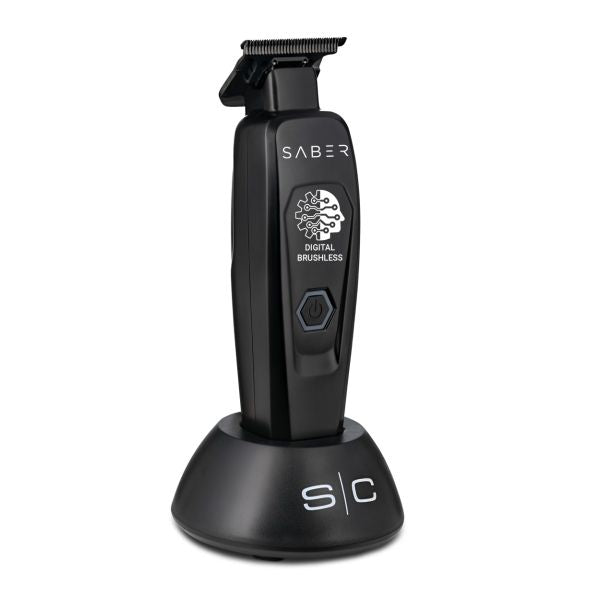 Stylecraft Saber - Professional Full Metal Body Digital Brushless Motor Cordless Hair Trimmer - Black