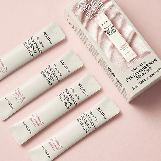 [Sum37] Micro-Active Pink Vitamin Bubbletox Mask Pack 4ml*14EA - Ballagrio