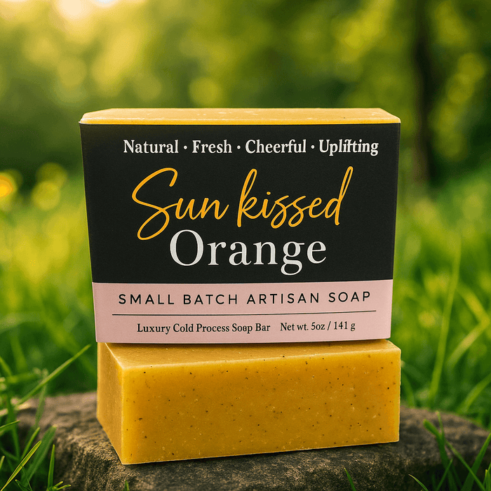 Sun Kissed Orange Soap Bar - Soap Boutique, a bright artisan soap bar that uplifts with sweet orange essential oil.