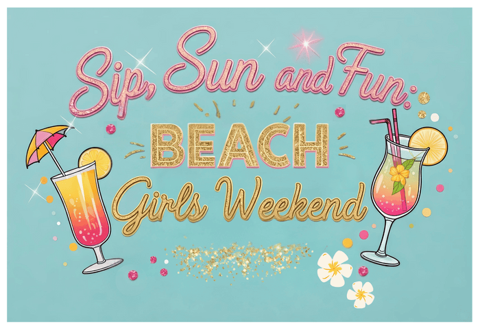 Sun, Sips, and Fun Beach Girls' Weekend - Weekender Tote Bag - Whippie's