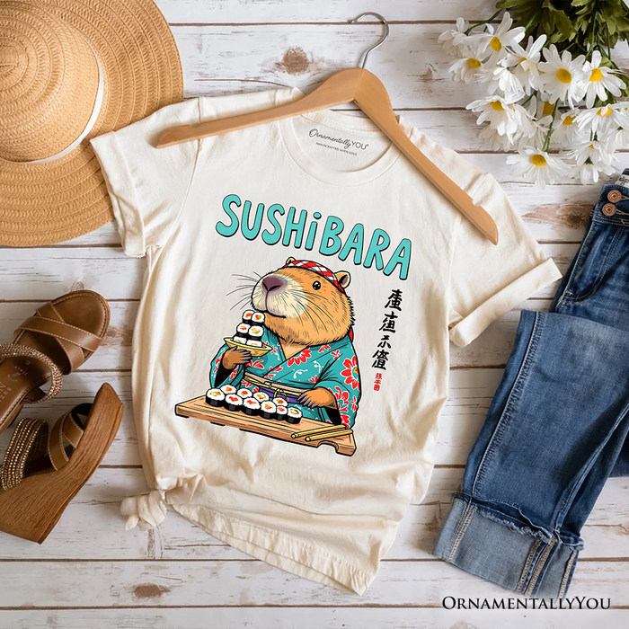 Sushibara Capybara T-Shirt, Funny Sushi Animal Tee
