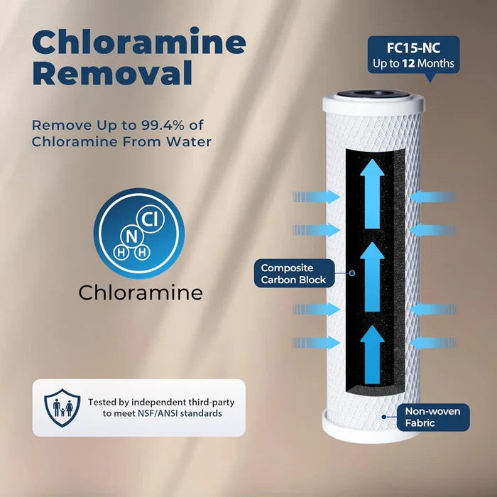 Système de filtration d'eau sous évier iSpring US31-NC à 3 étapes pour la consommation humaine, réduit la chloramine et les PFAS