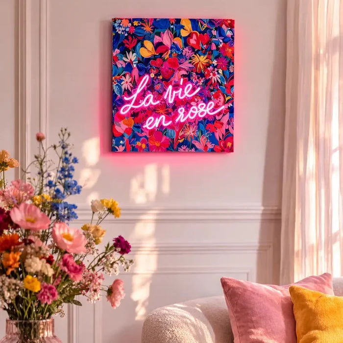 Tableau décoratif "La Vie en Rose" - Message in the Frame - Elements Lighting