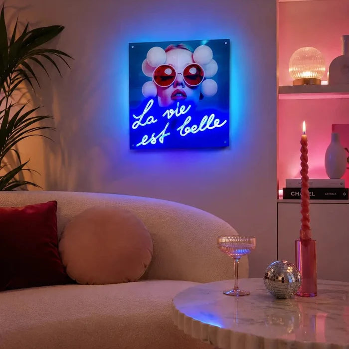 Tableau décoratif "La Vie est Belle" - Message in the Frame - Elements Lighting