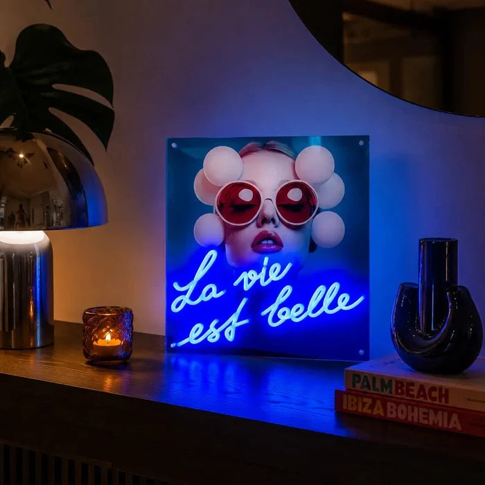 Tableau décoratif "La Vie est Belle" - Message in the Frame - Elements Lighting