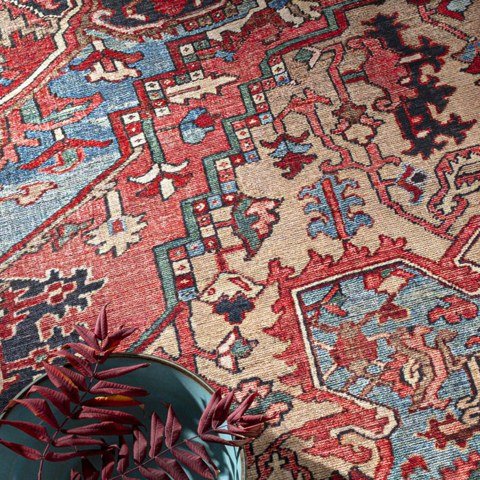 Tapis Fleckenstein Oriental Rouge vif/Beige/Bleu, rectangulaire, 2,74 m x 3,66 m