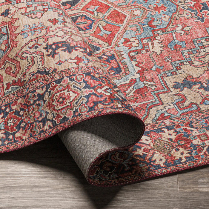 Tapis Fleckenstein Oriental Rouge vif/Beige/Bleu, rectangulaire, 2,74 m x 3,66 m