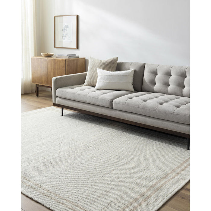 Tapis géométrique en laine Lavande, coloris ivoire/beige, 152 cm x 229 cm