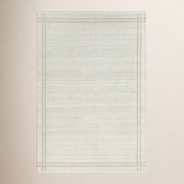 Tapis géométrique en laine Lavande, coloris ivoire/beige, 152 cm x 229 cm