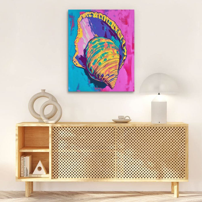 Technicolor Treasure - Blue Canvas Wall Art