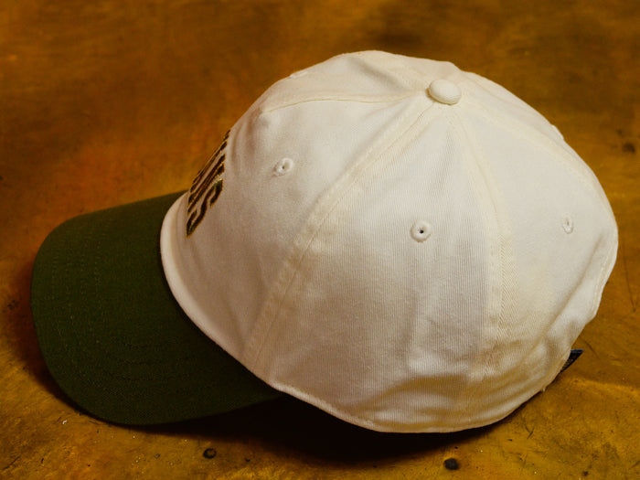 The Campus Cap - Marshmallow / Dark Green