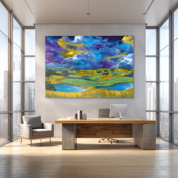 The Golden Fairway - Luxury Wall Art