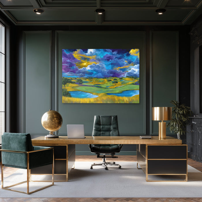 The Golden Fairway - Luxury Wall Art