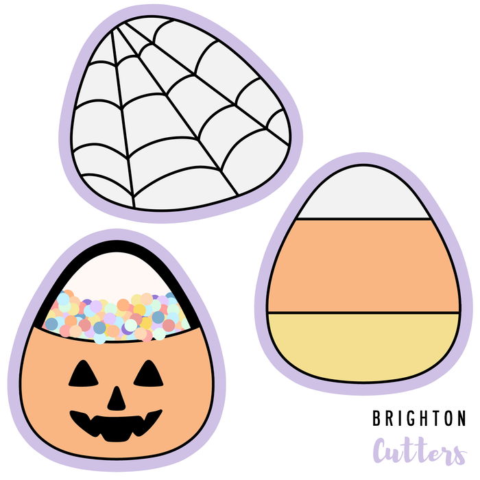 3 in. / Candy corn / Pumpkin Basket / Spider Web