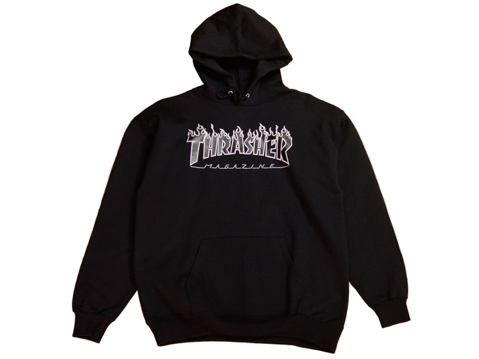 Thrasher Flame Logo Hood - Black