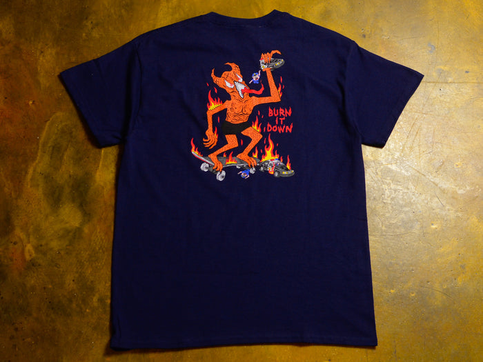 Thrasher x Neckface Burn it Down T-Shirt - Navy