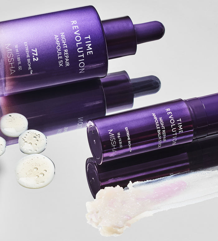 MISSHA Time Revolution Night Repair Ampoule 5X, Korean serum that improves elasticity and dark spots,helps firm skin,brightens skin overnight.