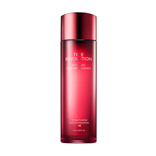 MISSHA Time Revolution Red Algae Treatment Essence, revitalizing Korean essence and antioxidant for dewy skin.