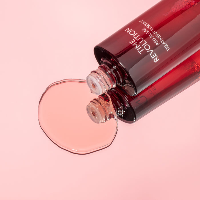 MISSHA Time Revolution Red Algae Treatment Essence, revitalizing Korean essence and antioxidant for dewy skin.